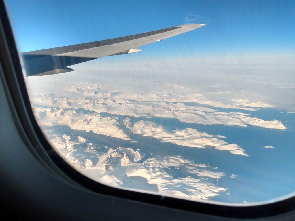 View of Greenland from the aeroplane window